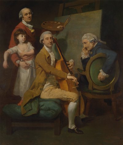 Self-Portrait with His Daughter Maria Theresa, James Cervetto, and Giacobbe Cervetto by Johan Joseph Zoffany
